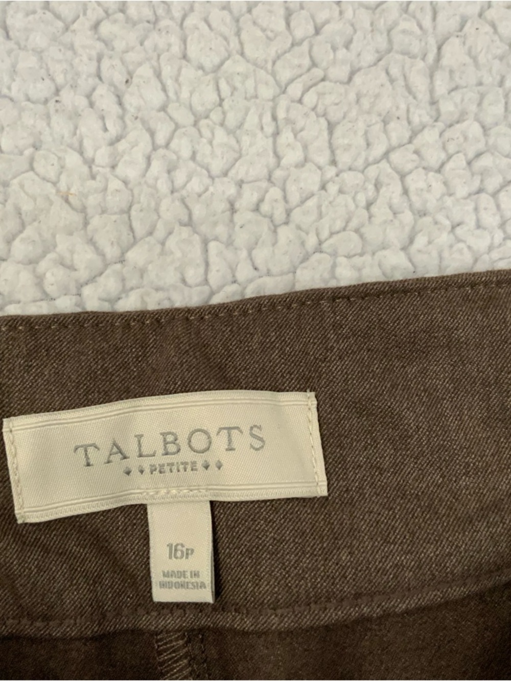 Talbots Petites Elastic Waist Pull On Pants 16P Stretch Brown Office To Casual - Picture 7 of 13